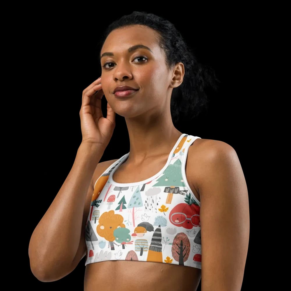 Whimsical Forest Sports Bra